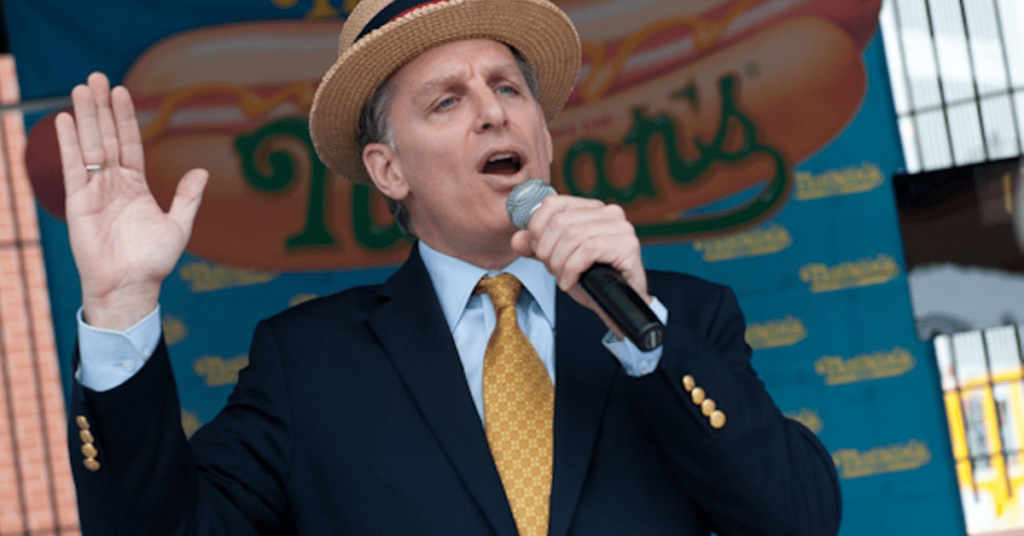 image of George Shea Hot Dog Contest Emcee