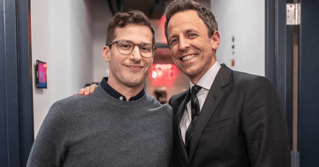 image of Seth Myers and Andy Samberg