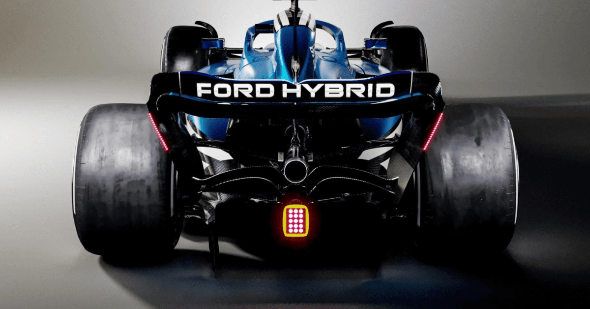 image of ford hybrid formula one race car